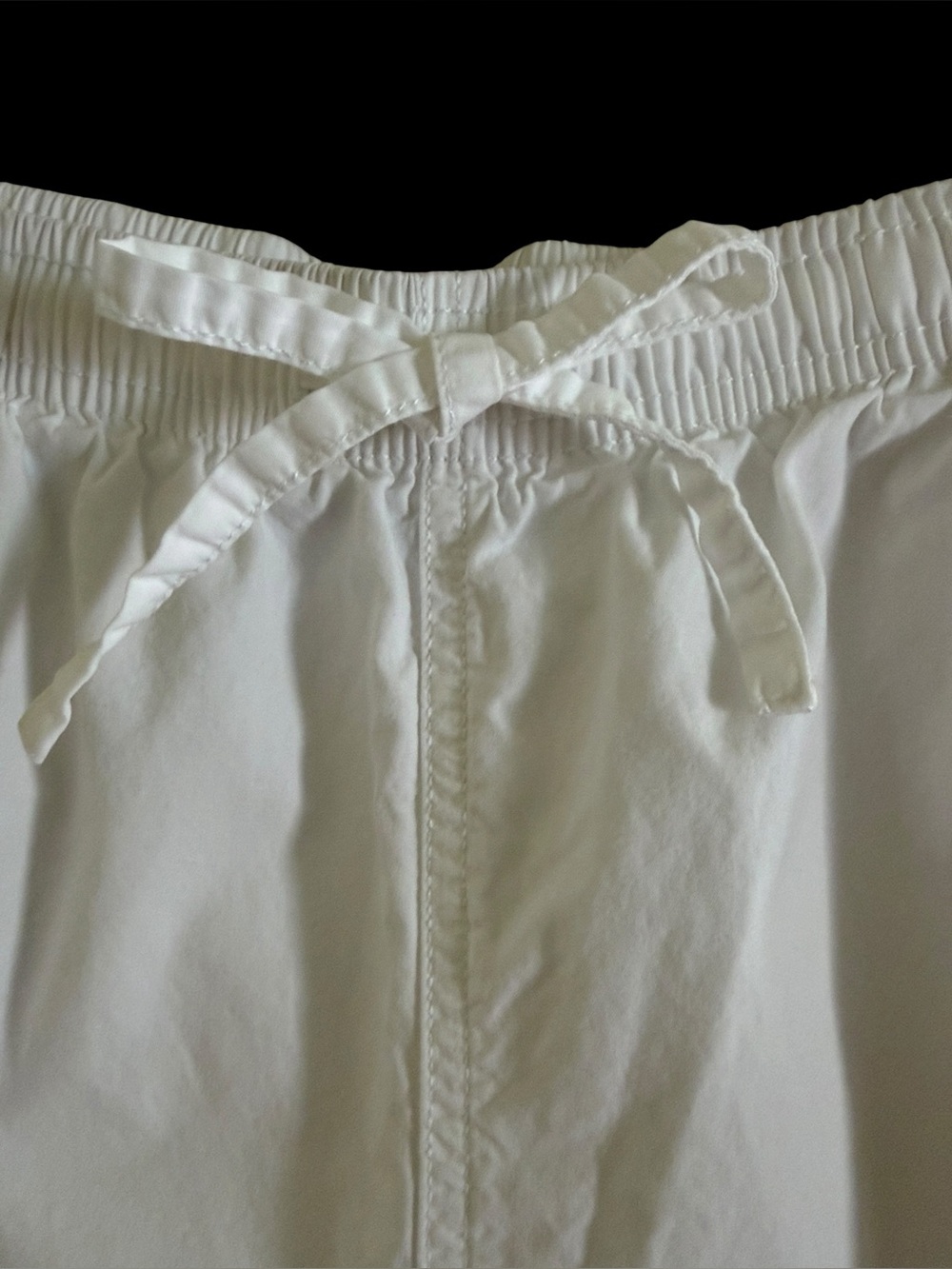 KIM ROGERS PETITE WHITE COTTON CROPPED CAPRI PANTS Elastic Drawstring Waist - Picture 9 of 11
